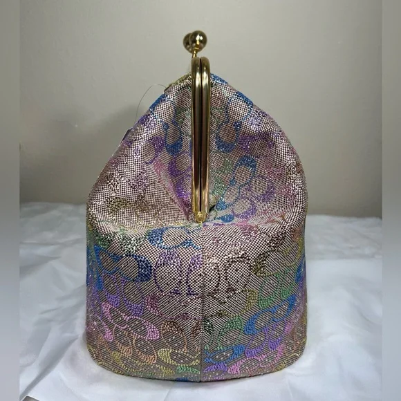 Coach Rainbow Crystal Kisslock Large Frame Bag #B22 - Picture 6 of 10